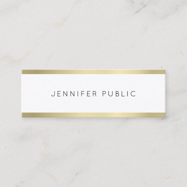 Guld Look Minimalistisk Enkel Professionell Modern Mini Visitkort (Framsida)