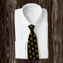 Guld Lorraine Kor på Black/begravning Neck Tie