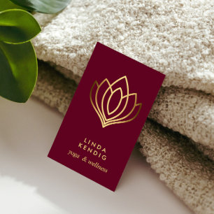 Guld Lotus blomma Ruby hälsa massage yoga Visitkort