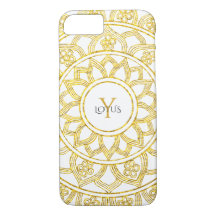 Guld Lotus Blommigt Mandala Monogram