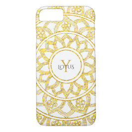 Guld Lotus Blommigt Mandala Monogram