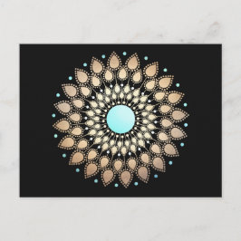 Guld Lotus Blommigt Mandala vykort