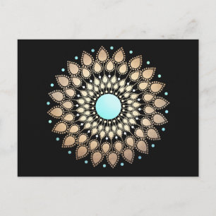 Guld Lotus Blommigt Mandala vykort