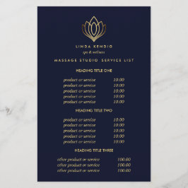 Guld Lotus Blue Spa & Massage Pricing & Services Flygblad