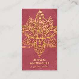 Guld Lotus Flower Elegant Mörk Ro Affärskort Visitkort