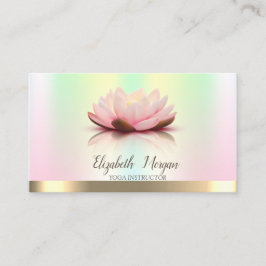 Guld Lotus Flower Iridescent Yoga Instructor Visitkort