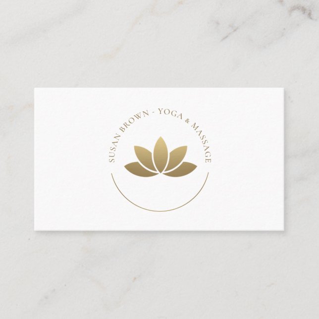 Guld Lotus Flower-Logotyp Visitkort (Framsida)