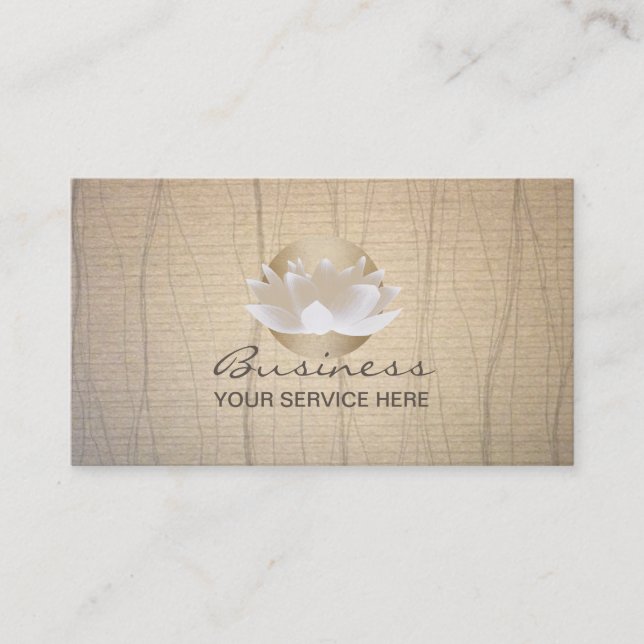 Guld Lotus Flower & Sol Elegant Zen Background Visitkort (Framsida)