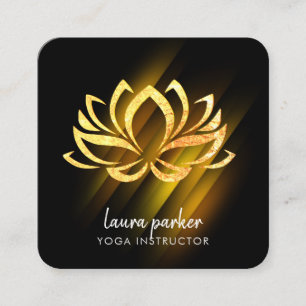 Guld Lotus Flower Yoga Instructions Zen Art Fire Fyrkantigt Visitkort