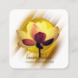 Guld Lotus Flower Yoga Instructor Watercolor Art Fyrkantigt Visitkort