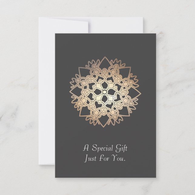 Guld Lotus Healing Card eller Notice Meddelande (Framsida)