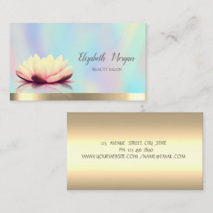 Guld Lotus Holografisk Elegant Visitkort