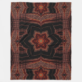 Guld Lotus in Black Fleece Blanket