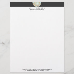 Guld Lotus Letterhead Brevhuvud