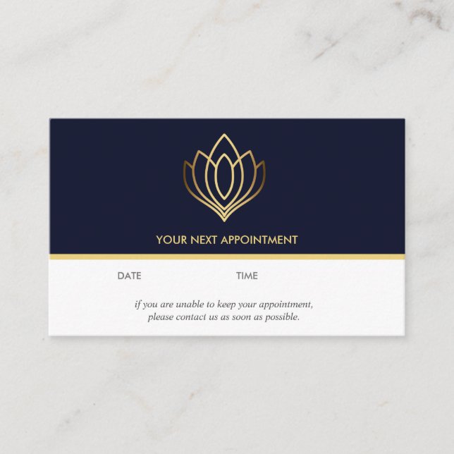 Guld Lotus  logo | Blå | välbefinnande  massage yo Visitkort (Framsida)