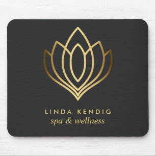 Guld lotus logotyp Grått Personlig lägg till d Musmatta