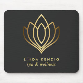 Guld lotus logotyp Grått | Personlig lägg till dit Musmatta