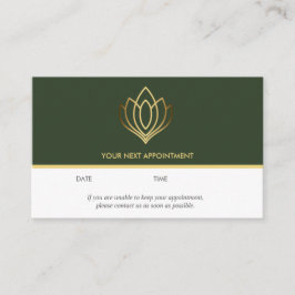 Guld Lotus logotyp | GRÖNT | hälsa massage yoga Visitkort