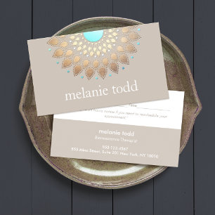 Guld Lotus Mandala Natural Health Möte Tidsbeställning Kort