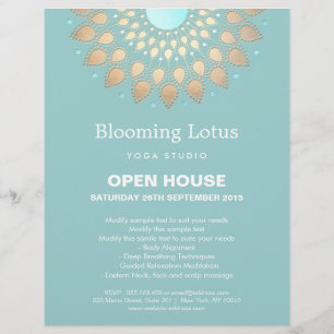 Guld Lotus Mandala Yoga Reklamblad