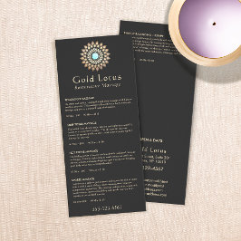 Guld Lotus Massage Therapist Pris List Menu Reklamkort