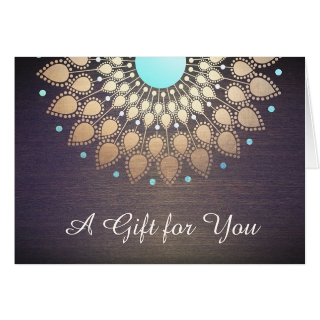 Guld Lotus Natural Health Gift Certificate OBS Kort (Framsidan Horizontal)