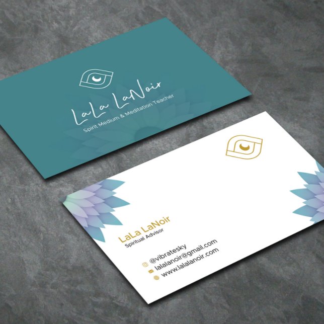 Guld Lotus Spirit Medium & Meditation Teacher Visitkort (Skapare uppladdad)