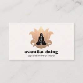 Guld Lotus Yoga Meditation Pose Chakra Visitkort