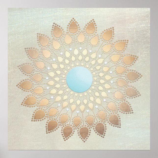 Guld Lotus Yoga och Meditation Poster (Framsidan)