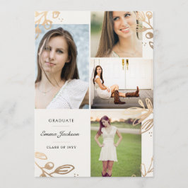 Guld Löv 4 Fotograd-meddelande Meddelande