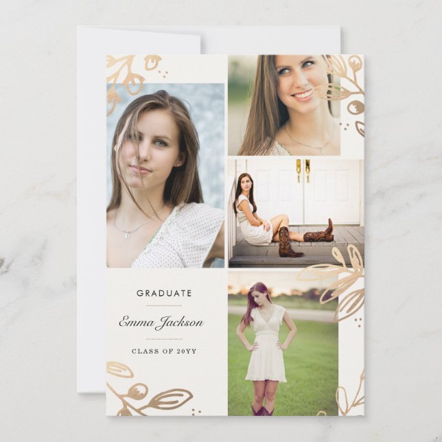 Guld Löv 4 Fotograd-meddelande Meddelande (Framsida)