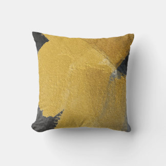 Guld löv, abstrakt svart design kudde