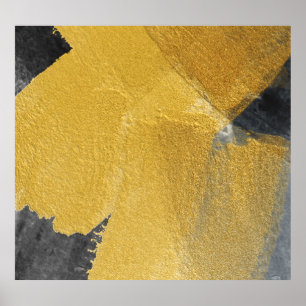 Guld löv, abstrakt svart design poster