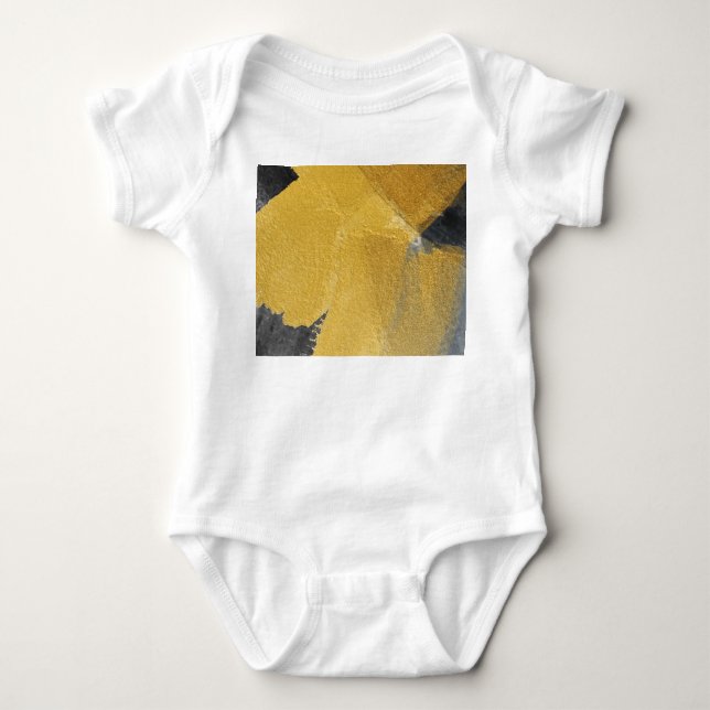 Guld löv, abstrakt svart design t shirt (Framsida)