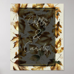 Guld Löv Almond Beige Black Gifts & Cards Sign Poster