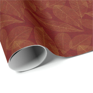 Guld- löv botaniska Crimson rödbruna Burgundy Presentpapper