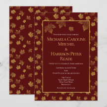 Guld Löv Burgundy Marsala Bröllop