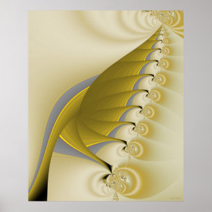 Guld Löv Fractal Poster