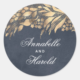 Guld Löv Garden Bevackra Sälar Runt Klistermärke