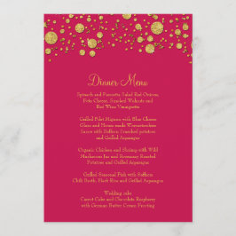 Guld Löv Glitter Konfetti Dot Elegant Dinner Menu Meny