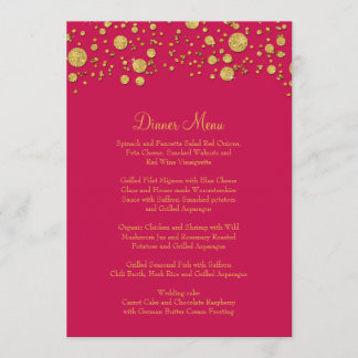 Guld Löv Glitter Konfetti Dot Elegant Dinner Menu Meny