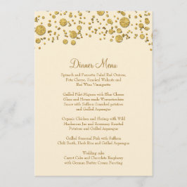 Guld Löv Glitter Konfetti Dot Elegant Dinner Menu Meny