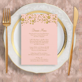 Guld Löv Glitter Konfetti Dot Elegant Dinner Menu Meny
