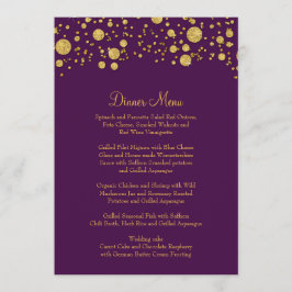 Guld Löv Glitter Konfetti Dot Elegant Dinner Menu Meny