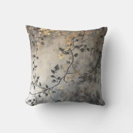 Guld Löv Grenar om Grått Kudde