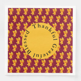 Guld Löv hösthösten Foliage Helgdag Firande Pappersservett