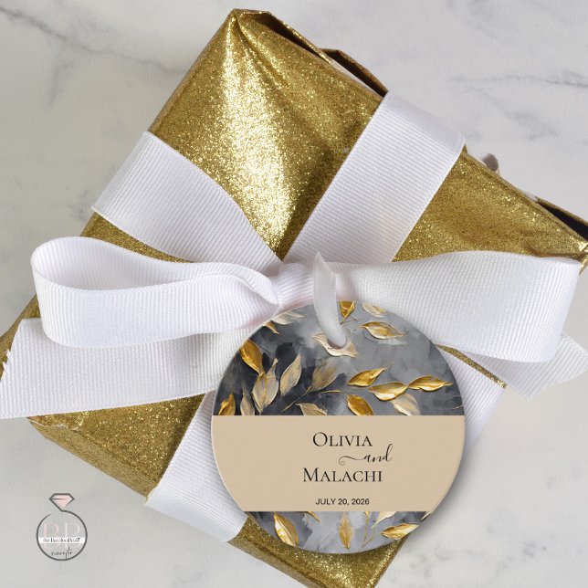 Guld Löv Impasto Noir Gåvor Etiketter (Skapare uppladdad)