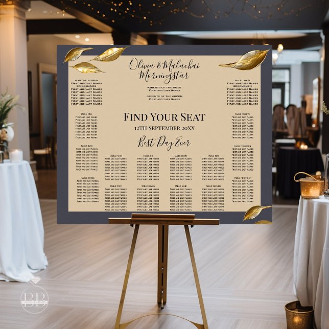 Guld Löv Impasto Noir Poster (Skapare uppladdad)