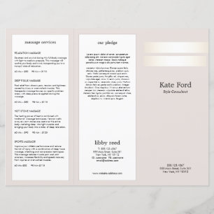 Guld Löv Logotyp Skin Care Spa TriFold Brochure