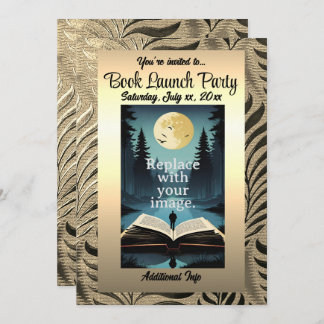 Guld Löv Motif Inbjudningar